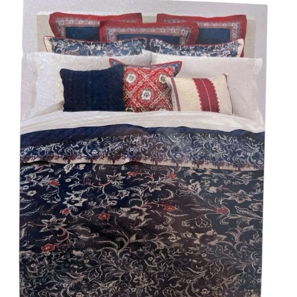 NEW Ralph Lauren Blue and White Paisley Duvet Cover Luxurious Bedding $375